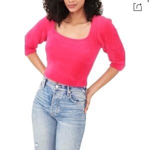 FREE PEOPLE Moonbeam Pullover Sweater In Raspberry Pop Size Small NEW